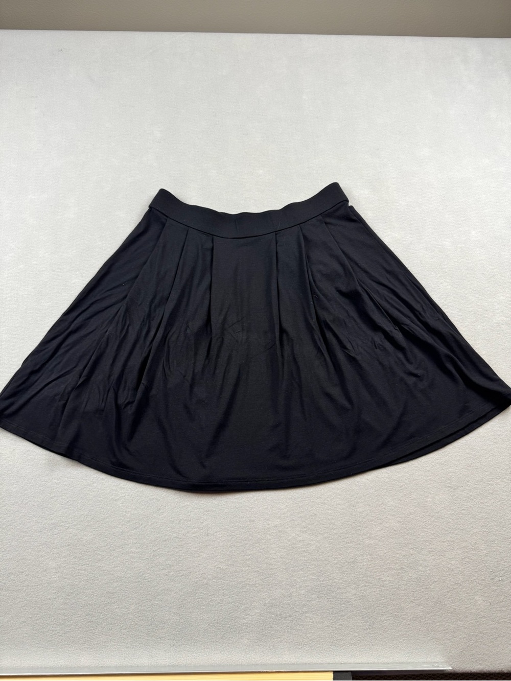 Eileen Fisher Womens Pleated Skirt Black Viscose Lycra Knit Size Medium